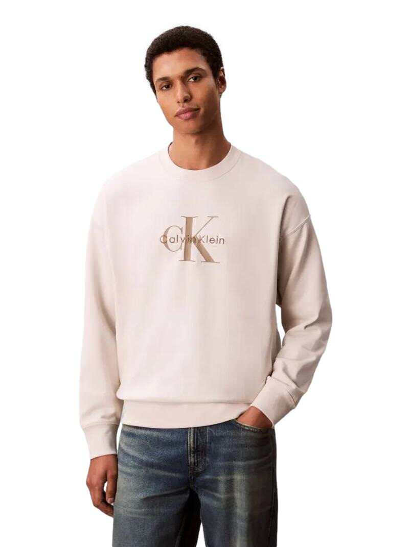 FELPA FELPE MAGLIA UOMO CALVIN KLEIN JEANS LV04RD242G BEIGE ORIGINALE AI 2026