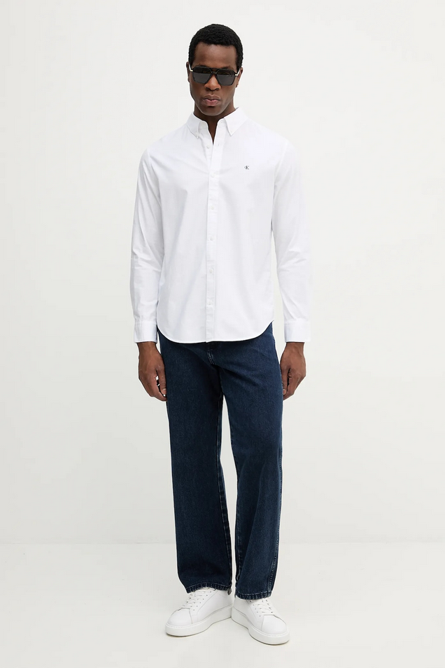 CAMICIA CAMICIE UOMO CALVIN KLEIN JEANS LV140EM125 BIANCO ORIGINALE AI 2026