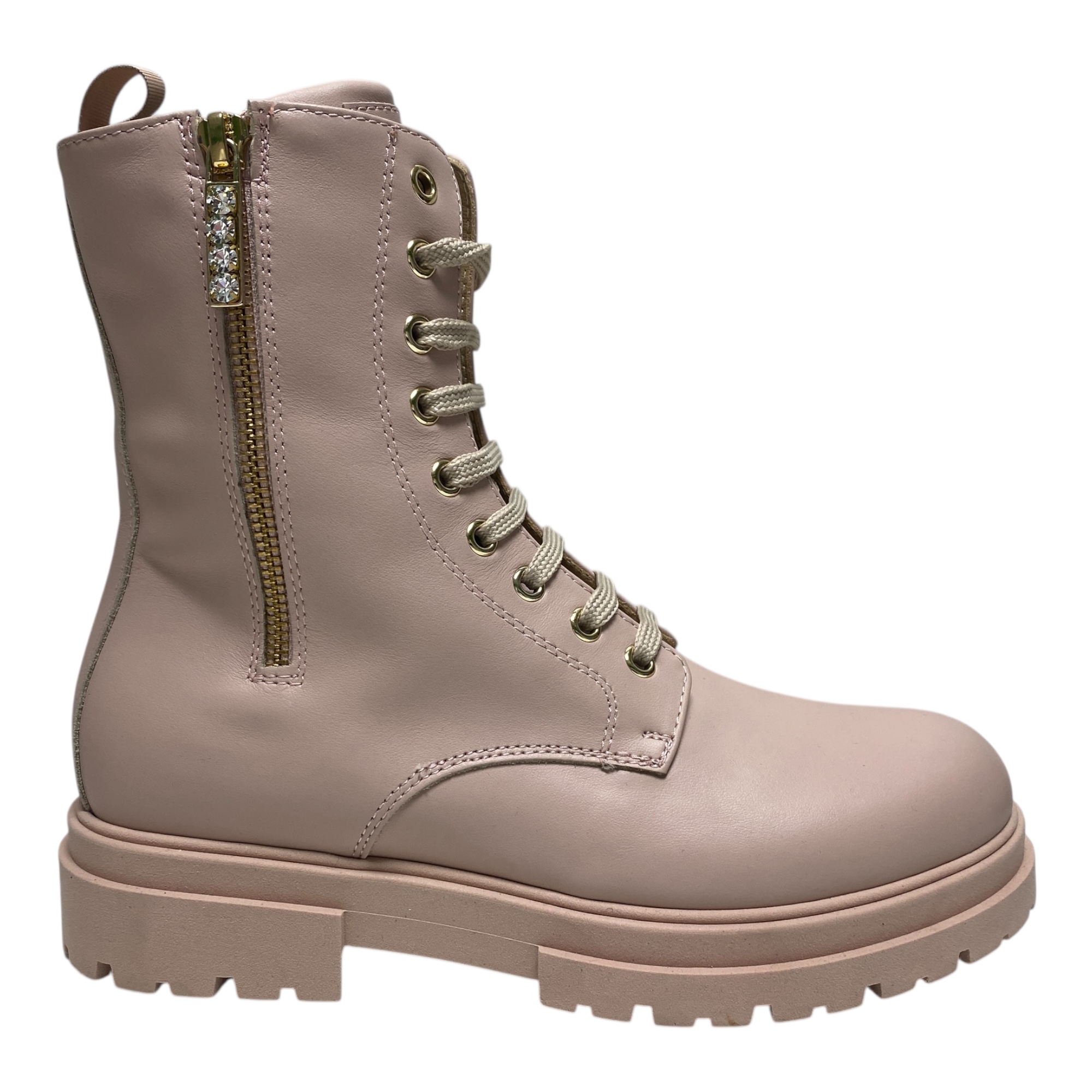 SCARPE ANFIBIO STIVALETTI DONNA MORELLI M4A5 51865 1251314 PELLE ROSA ORIGINALAI