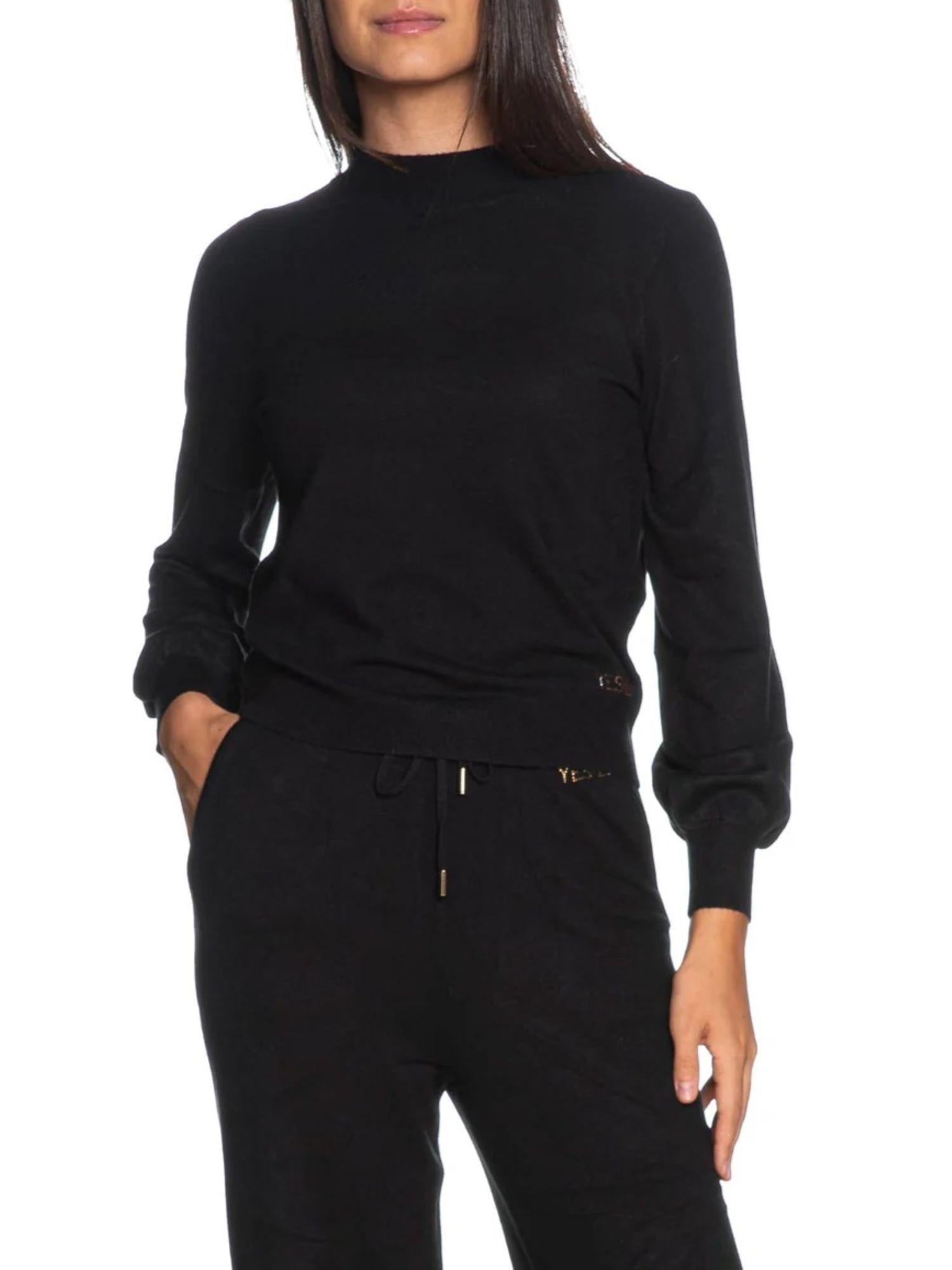 MAGLIA MAGLIONE MAGLIE DONNA YES ZEE M002 RU00 NERO ORIGINALE AI 2026