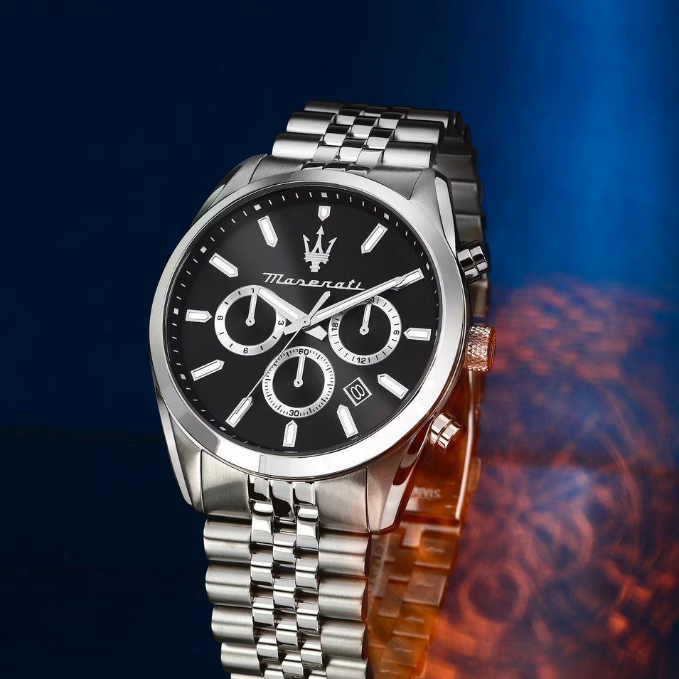 OROLOGIO CRONOGRAFO UOMO MASERATI R8853151022 ACCIAIO 43 NERO ORIGINALE AI 2026