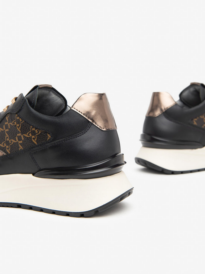 SCARPE SNEAKERS DONNA NERO GIARDINI I411545D PELLE 100 ORIGINALE AI 2025