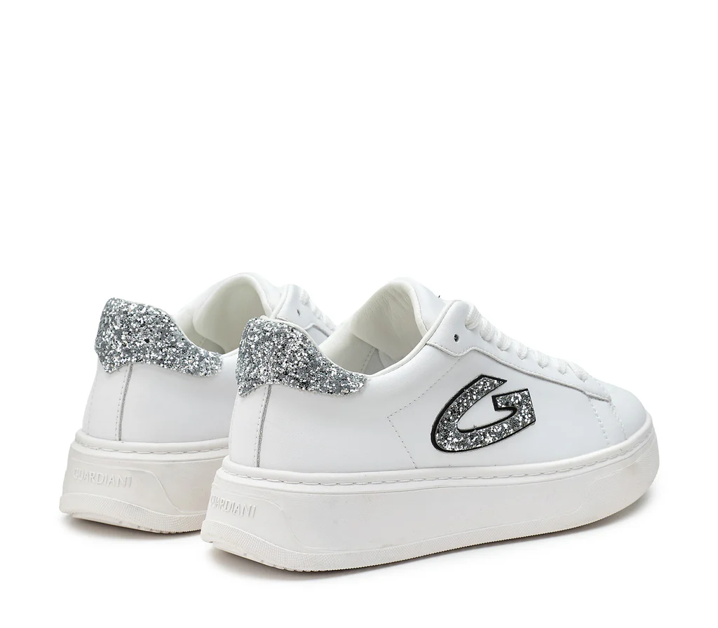 SCARPE SNEAKERS DONNA GUARDIANI NEW ERA 4311 AGW431100 PELLE BIANCO ORIGINAL2025