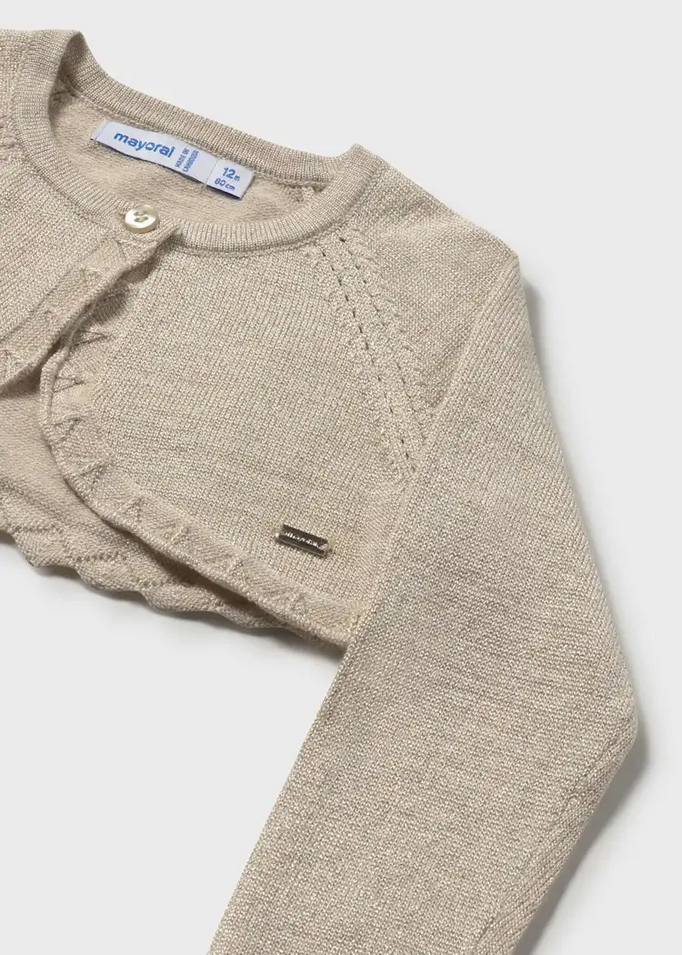 BOLERO CARDIGAN NEONATA MAYORAL 306 00306 COTONE 83 BEIGE ORIGINALE PE 2026