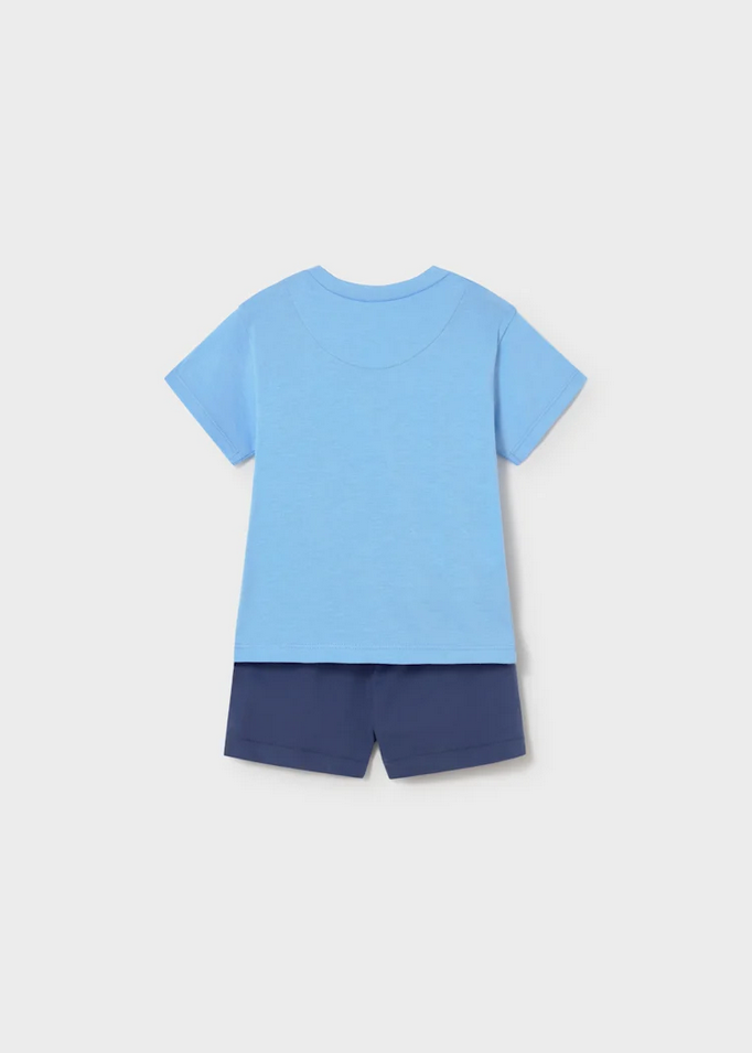 SET 2 COMPLETO MAGLIA SHORT NEONATO MAYORAL 1671 01671 50 BLU ORIGINALE PE 2026