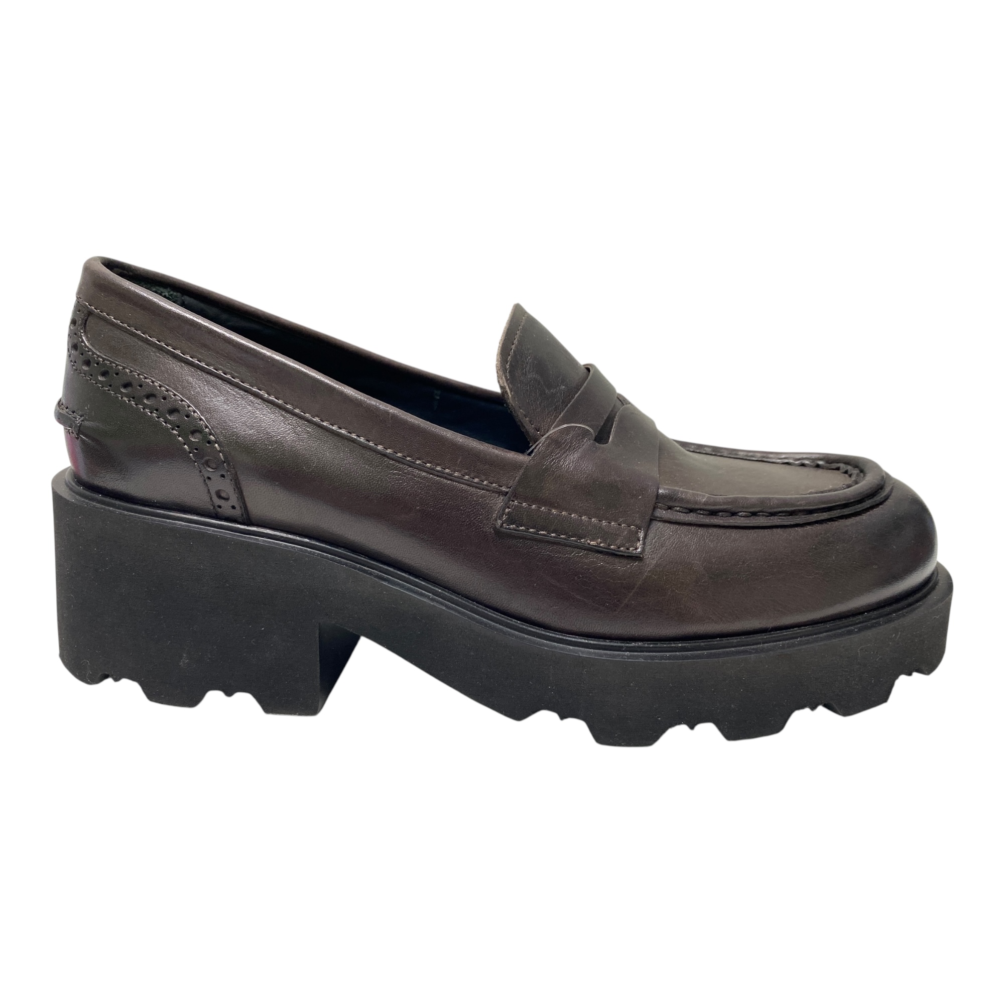 SCARPE MOCASSINO CASUAL DONNA BRECOS 12647 PELLE MARRONE ORIGINALE AI