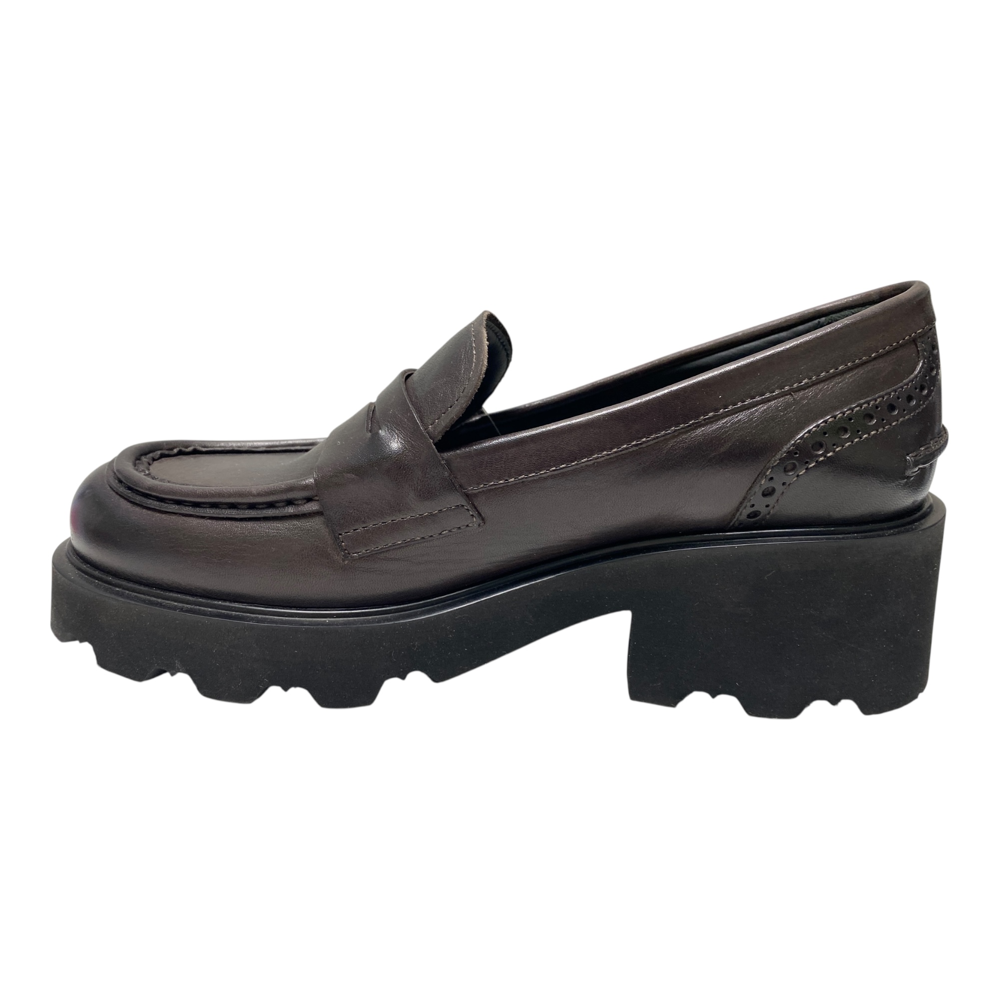 SCARPE MOCASSINO CASUAL DONNA BRECOS 12647 PELLE MARRONE ORIGINALE AI