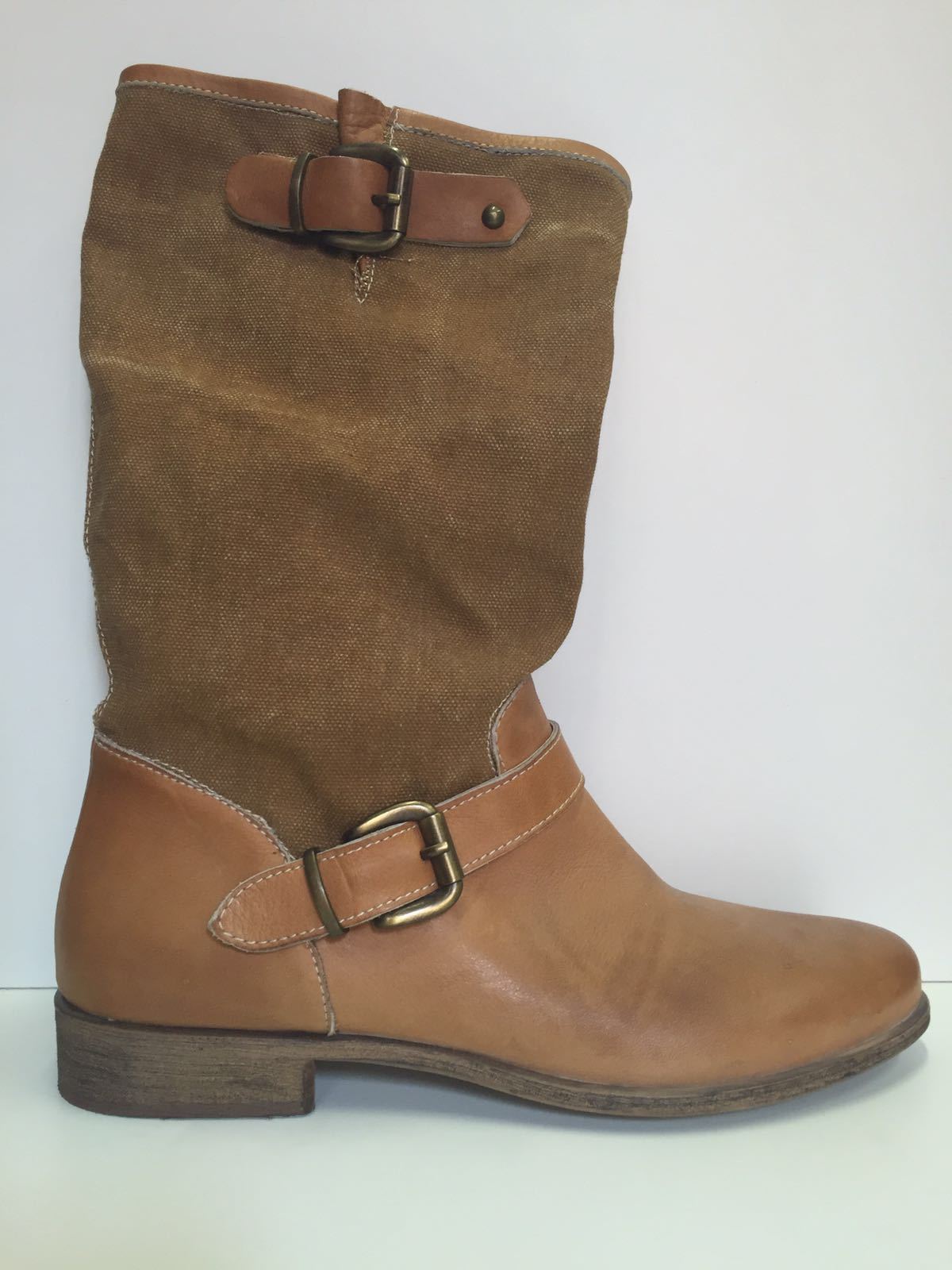 SCARPE STIVALI STIVALE DONNA ARTIGIANALI ORIGINALE 1021 CUOIO PELLE SHOES NEW