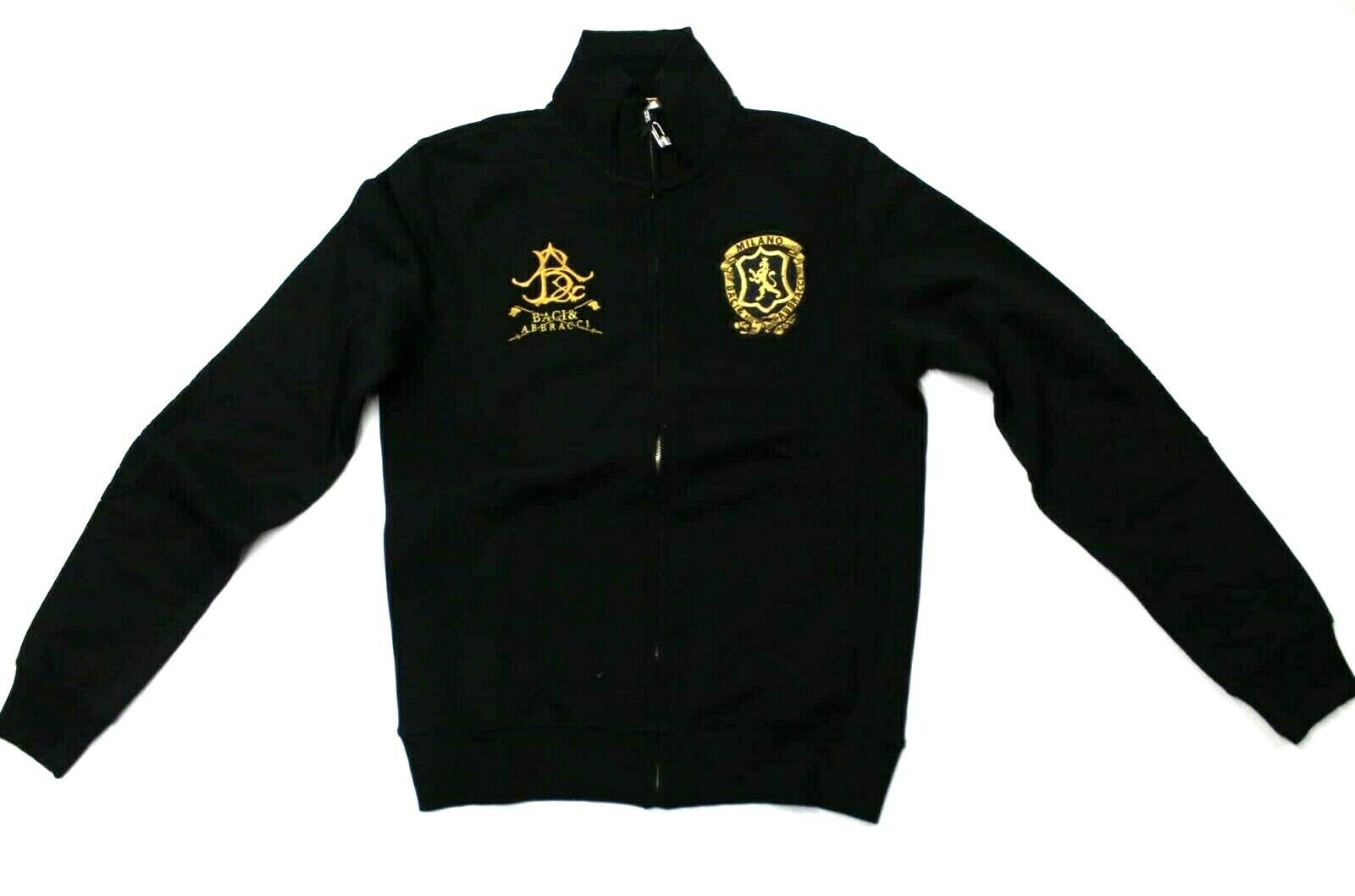 MAGLIA MAGLIE FELPA MAGLIONE UOMO BACI E ABBRACCI MITCHEL NERO COTONE AI