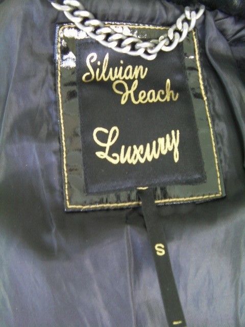 GIUBBINO DONNA SILVIAN HEACH ORIGINALE S NERO VERNICE JACKET GIRL GIACCONE USATO