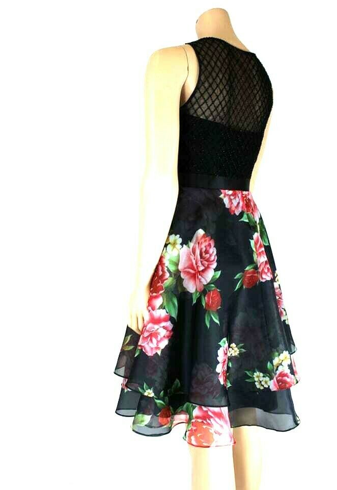 ABITO VESTITO CERIMONIA DONNA SOLO GIOIE 5R8650 S9532 ROSSO NERO PE NUOVO