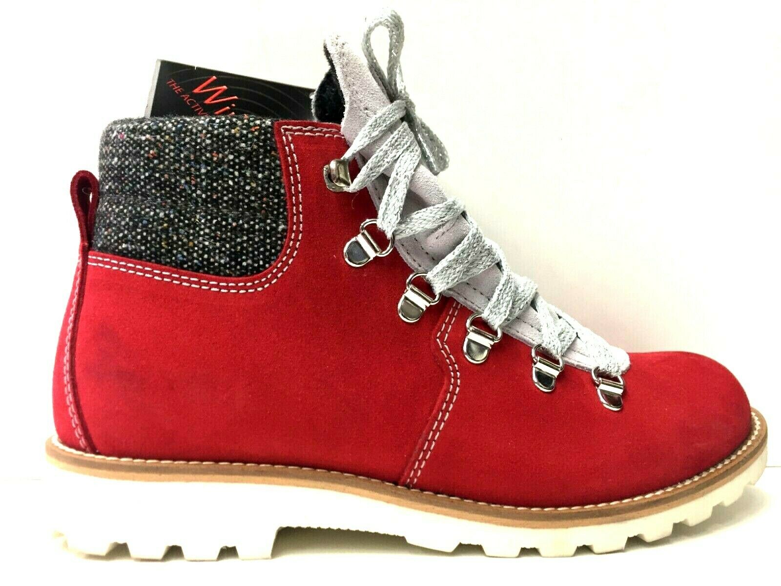 SCARPE SCARPONI UNISEX OLANG MERANO WINTHERM BTX 815 ROSSO PELLE ORIGINALE AI