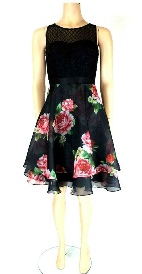 ABITO VESTITO CERIMONIA DONNA SOLO GIOIE 5R8650 S9532 ROSSO NERO PE NUOVO