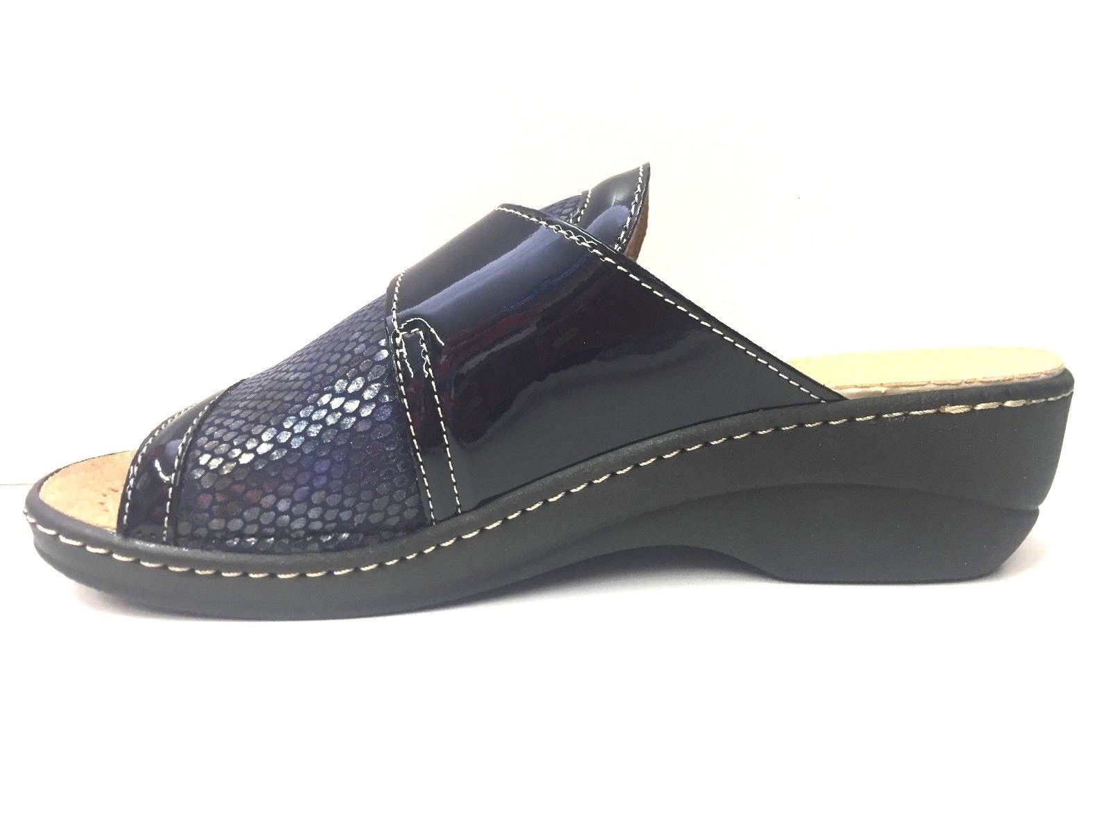 SCARPE CIABATTE SANDALO DONNA CINZIA SOFT ORIGINALE IAEH135 PELLE BLU P/E 2018