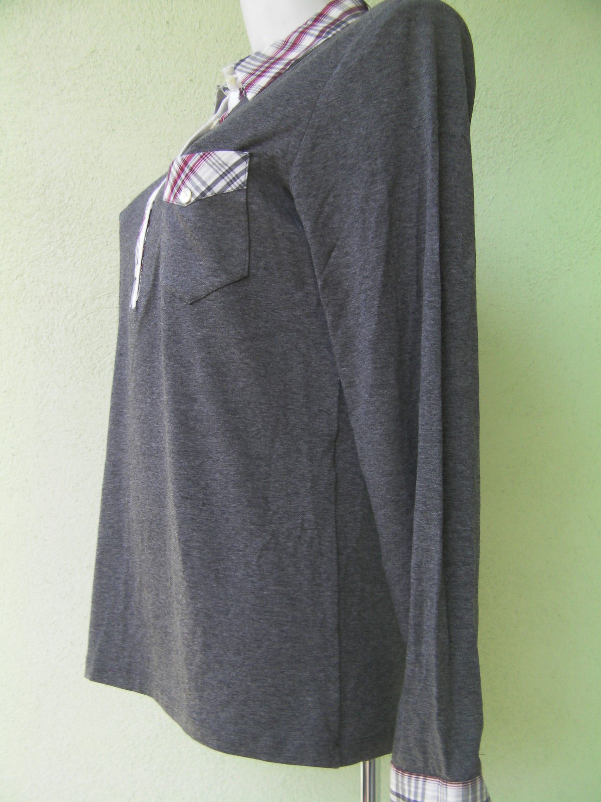 MAGLIA POLO DONNA CARLA FERRONI ORIGINALE M GRIGIO VISCOSA WOMAN MANICHE NUOVO