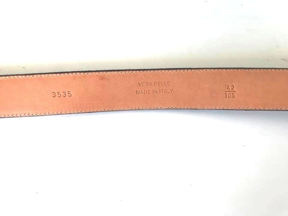 CINTA CINTURA CINTURE UOMO ARTIGIANALE VERA PELLE COCCO FIBBIA NUOVO