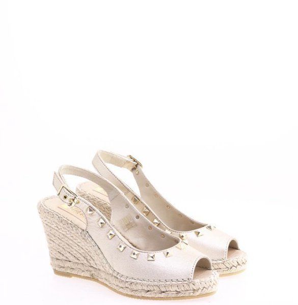 SCARPE SANDALO ZEPPA DONNA VIDORRETA 24327 SALON HEBILLA BEIGE PELLE PE