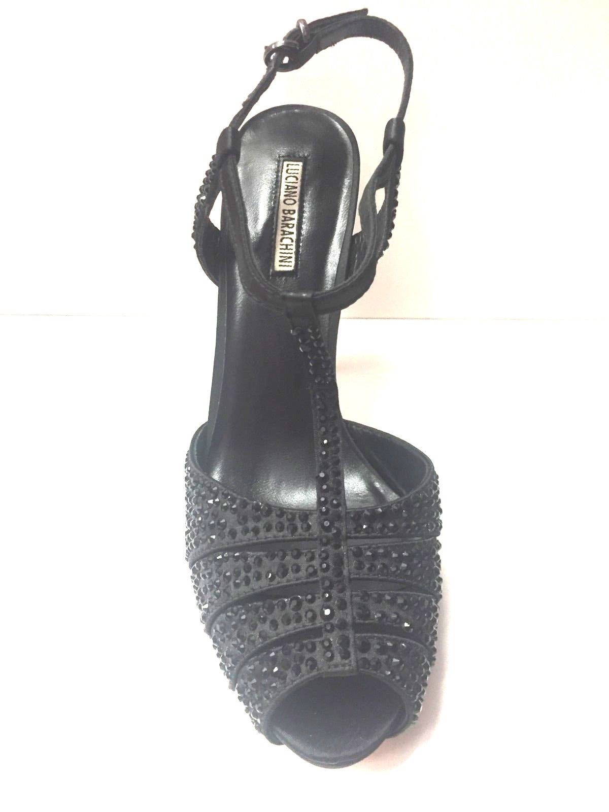 SCARPE DECOLTE\' SANDALO DONNA LUCIANO BARACHINI ORIGINAL 4204A RASO P/E NEW