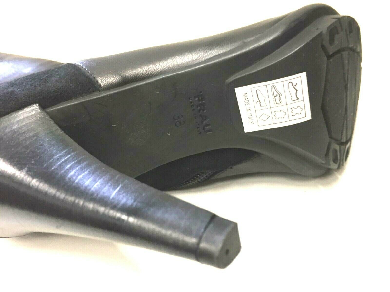 SCARPE STIVALI STIVALETTO TRONCHETTO DONNA FRAU 87P4 NERO PELLE AI NUOVO