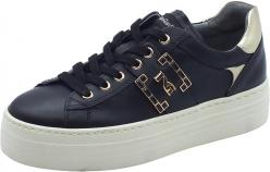 SCARPE SNEAKERS DONNA NERO GIARDINI I411612D PELLE 100 ORIGI