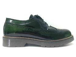 SCARPE CASUAL INGLESE DONNA KNOCK OUT 3003 PELLE NERO ORIGIN