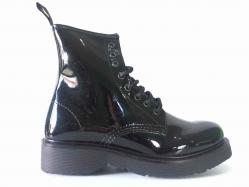 SCARPE ANFIBIO STIVALE STIVALETTI DONNA KEYS 8076 PELLE NERO