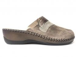 SCARPE PANTOFOLE CIABATTE DONNA RIPOSELLA CRIP03 PELLE FANGO