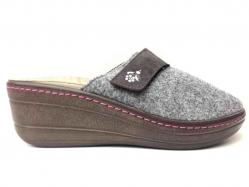 SCARPE CIABATTE PANTOFOLE DONNA RIPOSELLA CRIP33 PELLE GRIGI