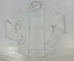 CAMICIA CAMICIE UOMO LANDEK PARK NH5630 LINO BIANCO ORIGINAL