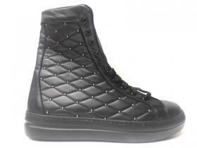 SCARPE SNEAKERS ALTE DONNA MELLUSO WALK 882 PELLE NERO 