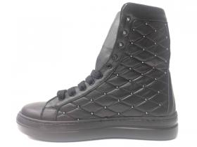 SCARPE SNEAKERS ALTE DONNA MELLUSO WALK 882 PELLE NERO 