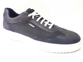 SCARPE SNEAKERS CASUAL UOMO GEOX G120 PELLE BLU ORIGINA