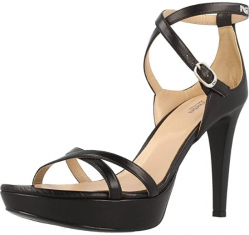 SCARPE SANDALO TACCO DONNA NERO GIARDINI P806040DE 100 PELLE