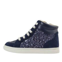 SCARPE SNEAKERS BAMBINA MAYORAL 44747 BOTIN PELLE BLU GLITTE