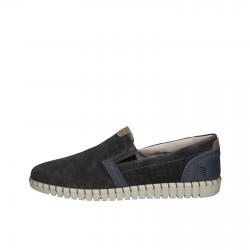 SCARPE MOCASSINO SLIP ON UOMO ZEN 078282 PELLE BLU ORIGINALE