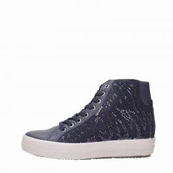 SCARPE SNEAKERS ALTE DONNA IGIECO IGI E CO 87736 PELLE BLU O
