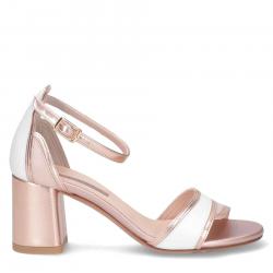 SCARPE SANDALO SANDALI TACCO DONNA ALBANO 4147 PELLE RAME OR