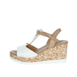 SCARPE SANDALO SANDALI ZEPPA DONNA REPO 51233 E1 PELLE BIANC