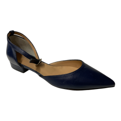 SCARPE DECOLTE SANDALO TACCO DONNA DEMARCO 265 PELLE BLU ORI