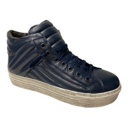 SCARPE SNEAKERS CASUAL ZEPPA DONNA KNOCK OUT 3032 PELLE BLU 