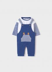 COMPLETO SALOPETTE MAGLIA NEONATO MAYORAL 1648 COTONE 2 BLU 