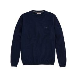 MAGLIA MAGLIONE UOMO SUN68 ROUND SOLID K40101 LANA 07 BLU OR