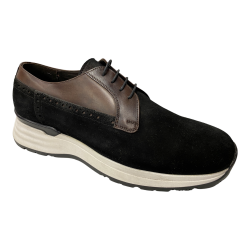 SCARPE SNEAKERS UOMO G FLORENCE QUINN Q1 B4127 PELLE NERO OR