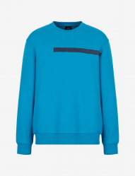 MAGLIA FELPA UOMO AX ARMANI EXCHANGE 3LZMAL ZJ8QZ COTONE BLU