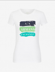 MAGLIA T SHIRT DONNA AX ARMANI EXCHANGE 3LYTKU YJ5UZ BIANCO 