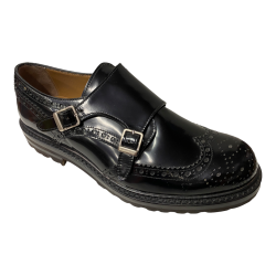 SCARPE DERBY CASUAL UOMO CALPIERRE CARTOR G388 PELLE NERO OR