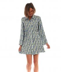 ABITO VESTITO VESTITI DONNA ANONYME A142SD064 CELESTE ORIGIN