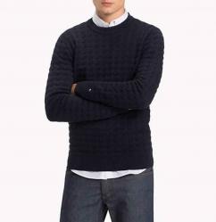 MAGLIA MAGLIONE UOMO TOMMY HILFIGER MW0MW07862 COTONE BLU OR