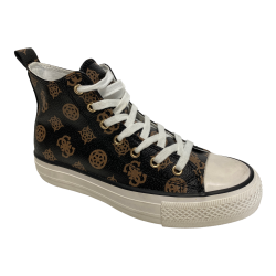 SCARPE SNEAKERS DONNA GUESS FL7NIAFAL12 ECO PELLE MARRONE OR
