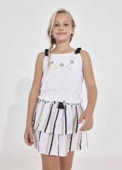 GONNA GONNE RAGAZZA MAYORAL 6902 COTONE BIANCO ORIGINALE PE 